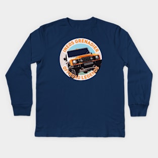 4x4 Offroad Legends:  Ineos Grenadier (Scottish white/orange) Kids Long Sleeve T-Shirt